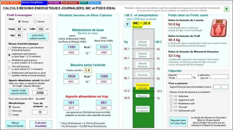 Calcul des besoins énergétiques journaliers NaturoExpert.fr